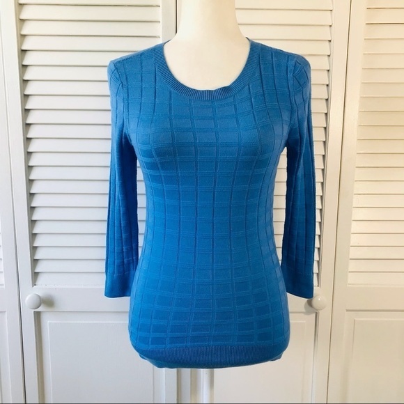 HALOGEN Blue Cotton Blend Sweater Size Extra Small - Picture 1 of 9